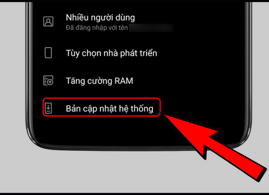 Cập nhật phiên bản Android bước 2 Cập nhật phiên bản Android bước 2