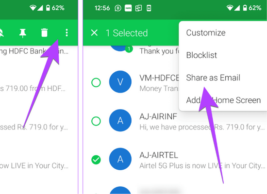 Gửi cuộc trò chuyện qua email cho chính mình bước 1 Gửi cuộc trò chuyện qua email cho chính mình bước 1