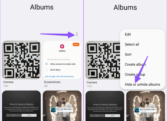 Kiểm tra album ẩn bước 1