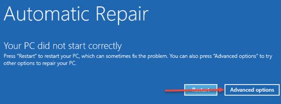 Tận dụng chế độ Automatic Repair bước 3
