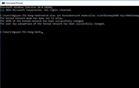 Cách phát Wifi từ Laptop sang điện thoại iPhone trên Windows 10 admin bước 2