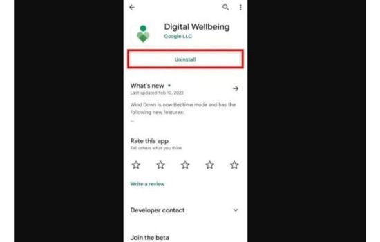Không vào được cài đặt trên điện thoại Samsung gỡ Digital Wellbeing