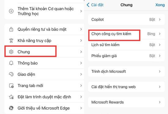 Cách đổi công cụ tìm kiếm trên Microsoft Edge thông qua điện thoại B2