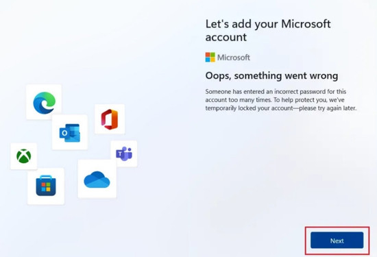 Cách để bỏ qua bước Sign in with Microsoft khi cài Win 11 B5