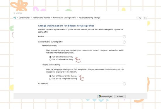 Các bước sửa lỗi không truy cập máy khác win 7 bước 4