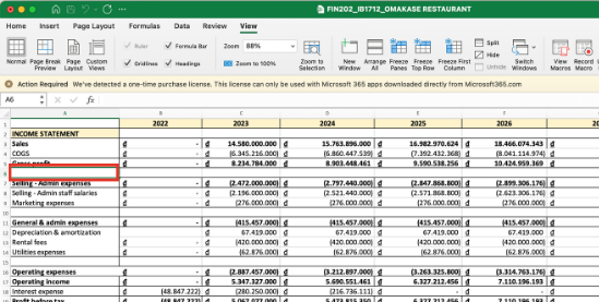 Cách cố định hai hàng trong Excel 2010 bước 1