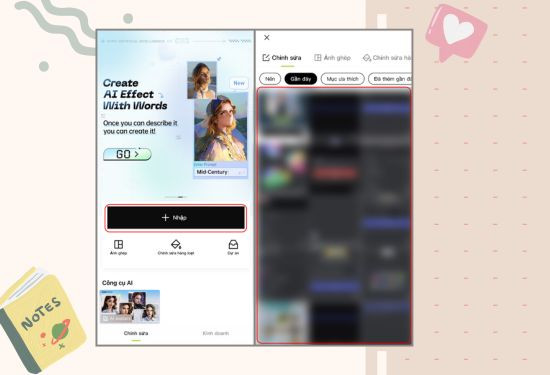 Cách kéo dài chân trong ảnh trên Hypic bước 1