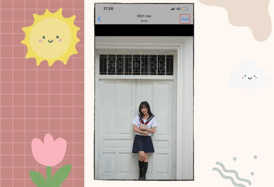 Cách kéo dài chân trong ảnh trên iPhone bước 1