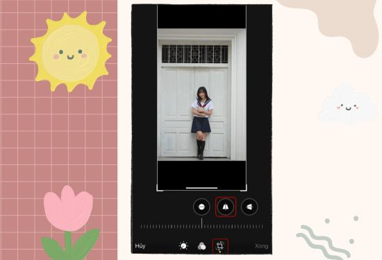 Cách kéo dài chân trong ảnh trên iPhone bước 2