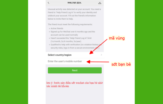 Sử dụng số điện thoại hoặc nhờ bạn bè giúp B3