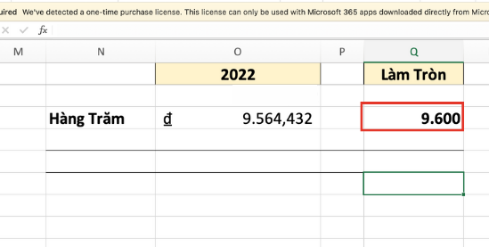 Cách làm tròn đến hàng trăm trong Excel bằng hàm Round bước 2