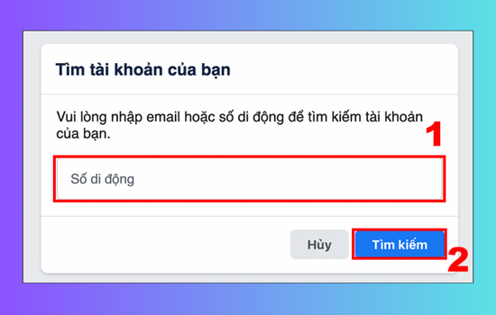 Cách lấy mã đăng nhập Facebook khi đã đăng xuất bước 2