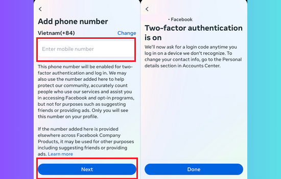Cách lấy mã đăng nhập Facebook thông qua tin nhắn SMS bước 4