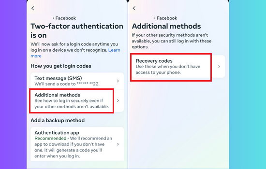 Cách lấy mã khôi phục để đăng nhập Facebook&nbsp;bước 4