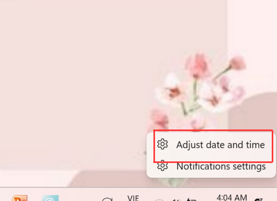 Cách sửa lỗi your clock is behind thủ công bước 1
