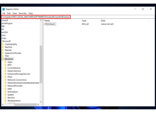Cách tắt update Win 11 vĩnh viễn bằng Registry Editor bước 2