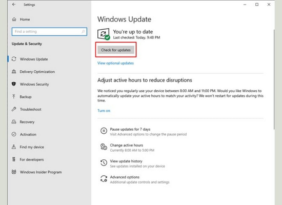 Update phiên bản Windows bước 2