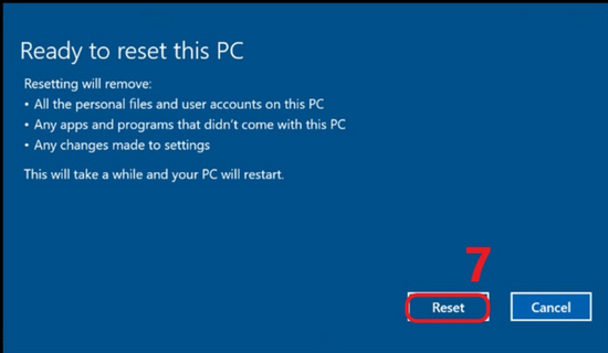Cài đặt lại Windows khi máy tính bị lỗi your computer was unable to start bước 5