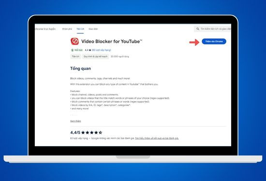 Sử dụng tiện ích mở rộng Video Blocker