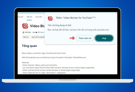 Sử dụng tiện ích mở rộng Video Blocker B2