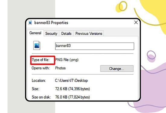 chọn mục type of file chọn mục type of file