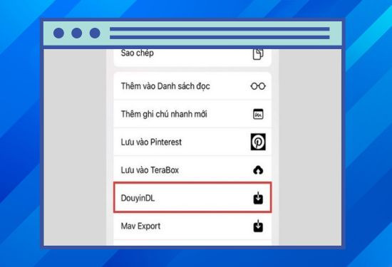 chọn phím tắt Douyin DL