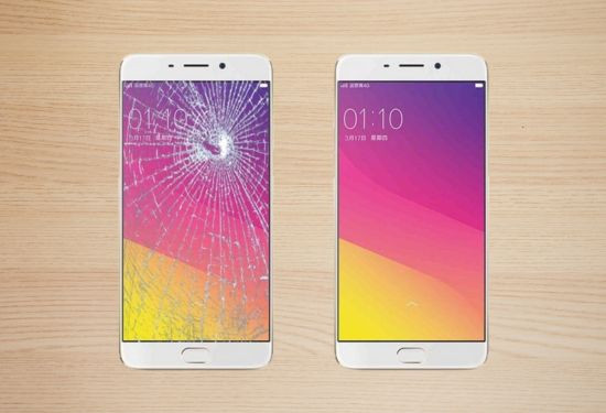 Điện thoại Oppo bị vỡ mặt kính