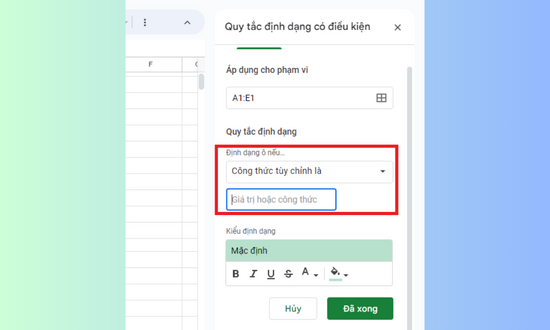 Định dạng ô theo công thức Định dạng ô theo công thức