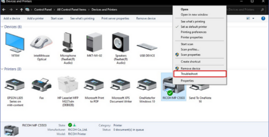 Dùng công cụ Troubleshooter printer bước 2 Dùng công cụ Troubleshooter printer bước 2