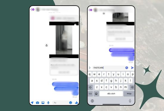 Cách tạo hiệu ứng hộp quà trên messenger điện thoại iPhone bước 1