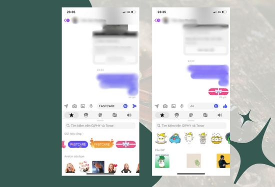 Cách tạo hiệu ứng hộp quà trên messenger điện thoại iPhone bước 2