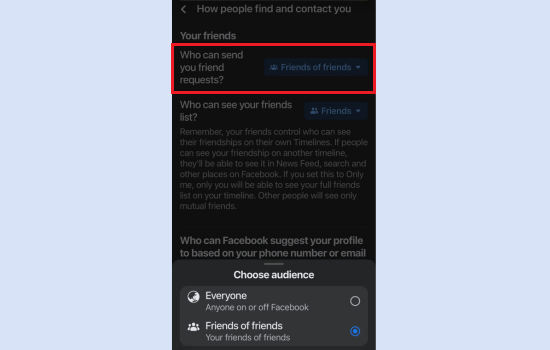 Hướng dẫn cách tắt kết bạn trên Facebook B3