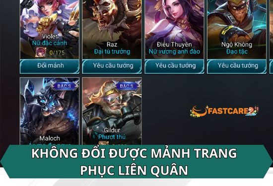 không đổi được mảnh trang phục liên quân