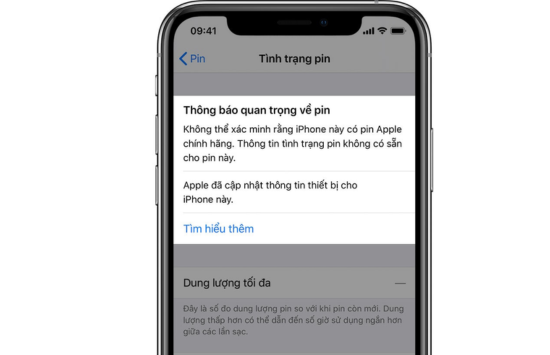 Sau khi thay pin iPhone có xem được tình trạng pin không