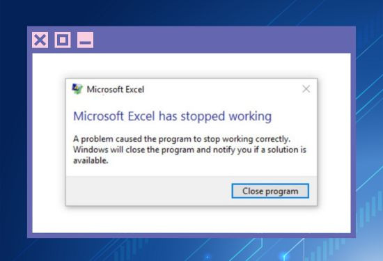 Microsoft Excel has stopped working