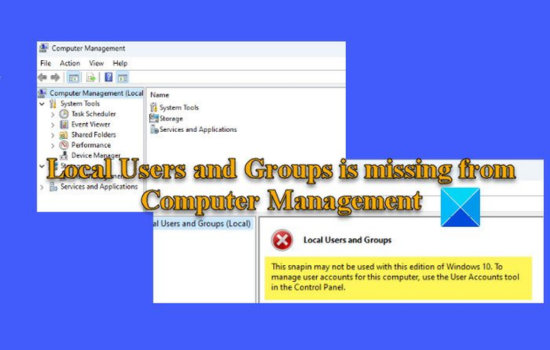 Nguyên nhân không tìm thấy Local Users and Groups trong Win 10, 11