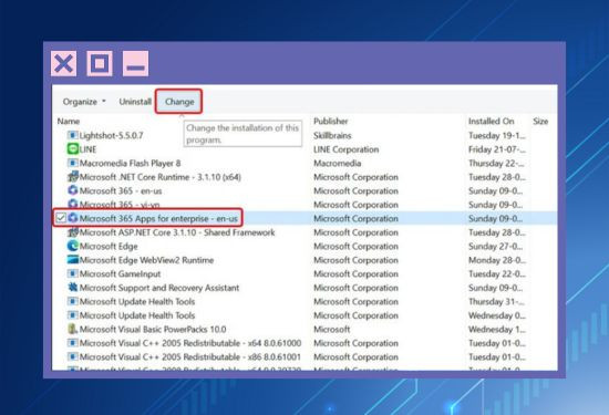 Repair phần mềm Microsoft Office bước 3