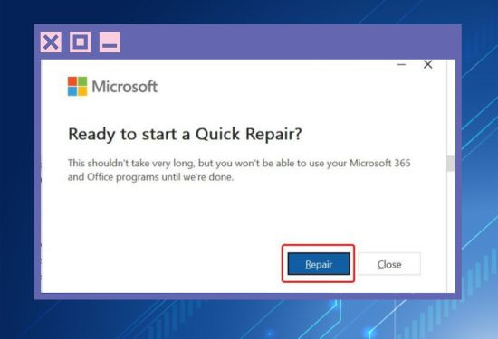 Repair phần mềm Microsoft Office bước 5