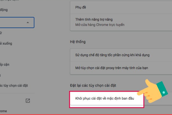 Reset Chrome về cài đặt gốc Reset Chrome về cài đặt gốc