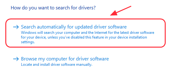 Search Automatically For Updated Driver Software Search Automatically For Updated Driver Software
