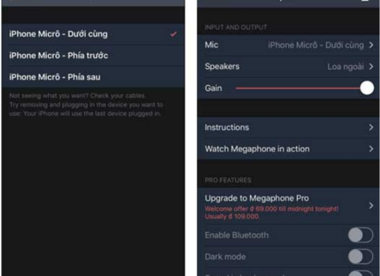 sử dụng app Megaphone bước 2