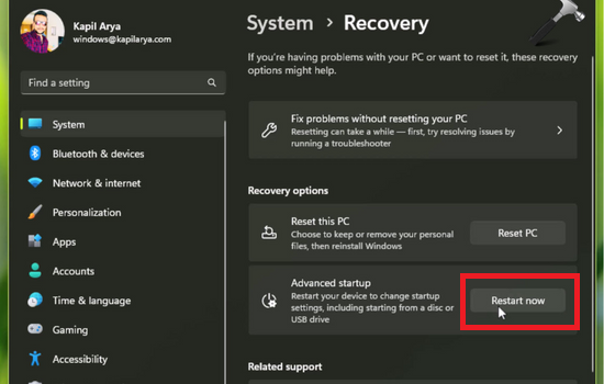 Sử dụng chức năng System Restore B1