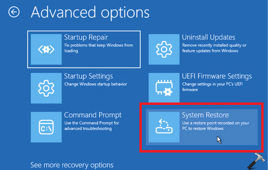 Sử dụng chức năng System Restore B3