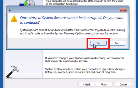 Sử dụng chức năng System Restore B5