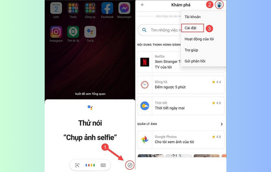 Sử dụng Google Assistant bước 2