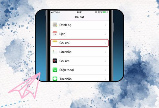 Cách tạo ghi chú trên màn hình điện thoại iPhone bước 2 Cách tạo ghi chú trên màn hình điện thoại iPhone bước 2