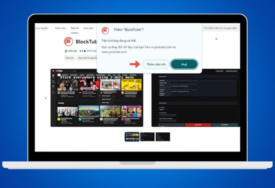 Cách chặn truy cập YouTube nhờ sự giúp đỡ của cung cụ mở rộng - Block Tube B1