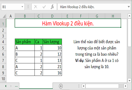 Cách tìm kiếm dữ liệu 2 điều kiện sử dụng hàm VLOOKUP bằng cột phụ Cách tìm kiếm dữ liệu 2 điều kiện sử dụng hàm VLOOKUP bằng cột phụ