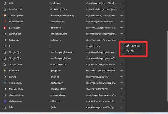 Cách xóa công cụ tìm kiếm trên Microsoft Edge&nbsp;