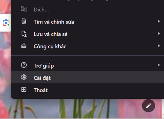 Xóa dữ liệu Chrome bước 1